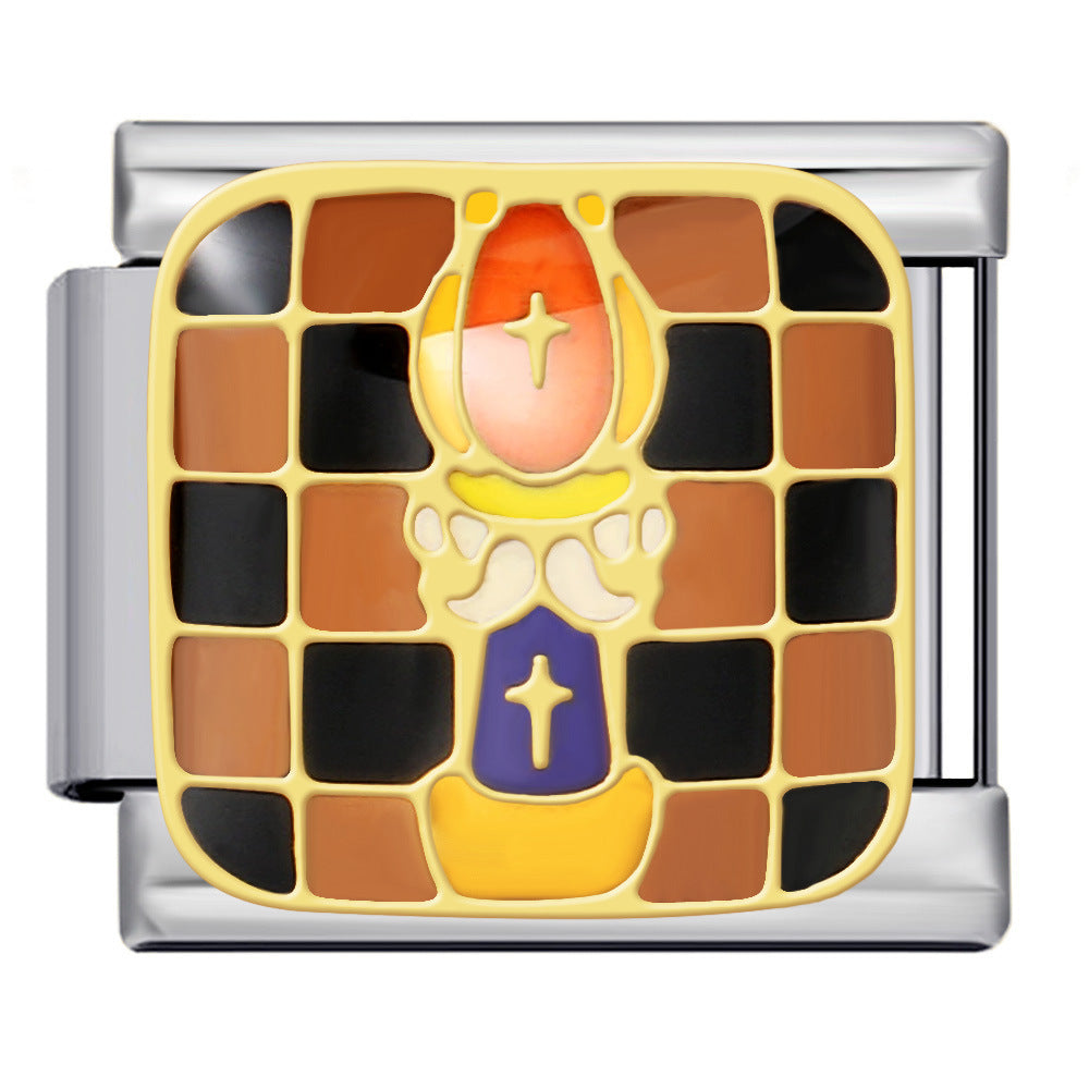 Wholesale Italian Charm Bracelet 9mm DIY Splicing Chess Series Stainless Steel Composable Bracelet