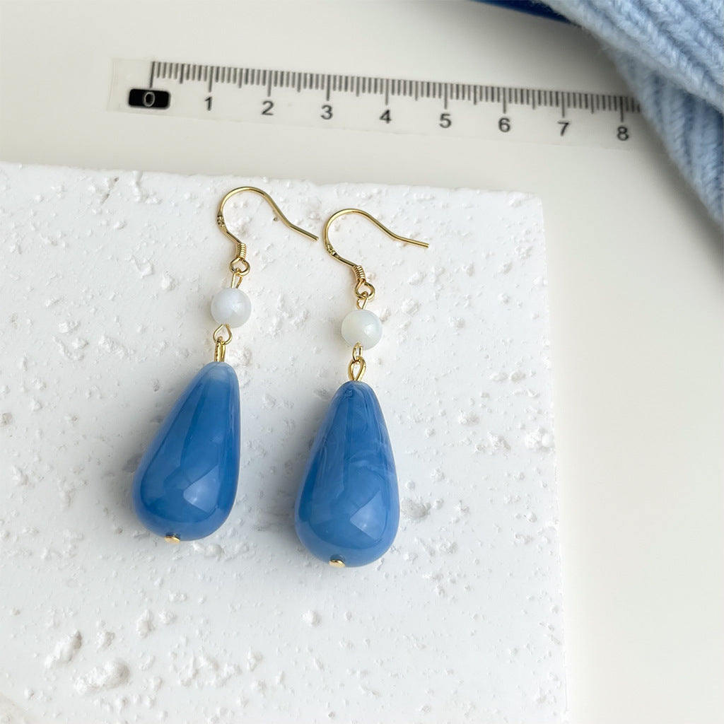 Wholesale blue oil earrings