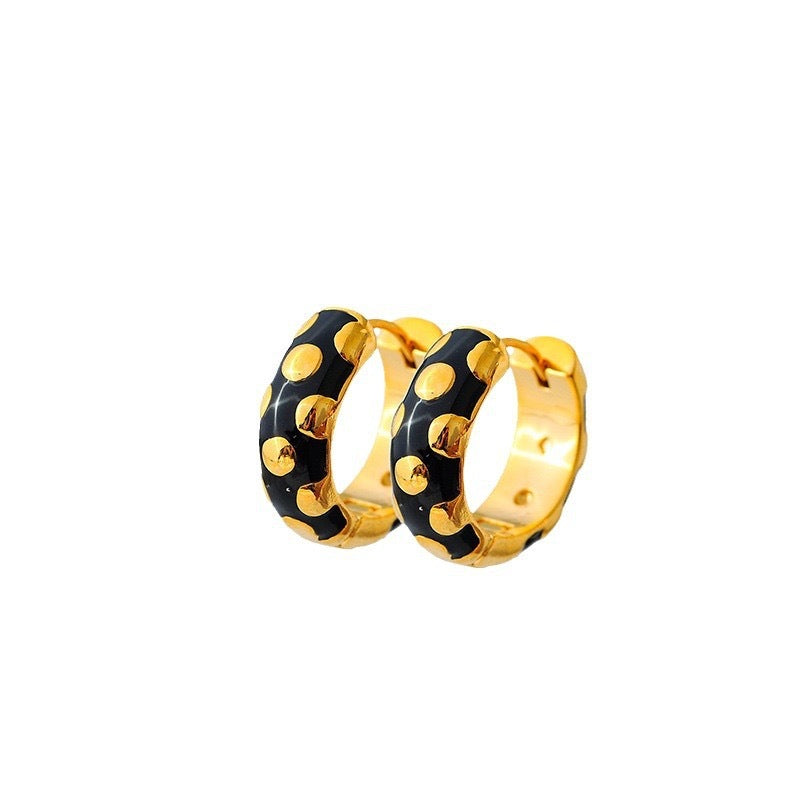 Wholesale Retro Circle Enamel Craft Earrings