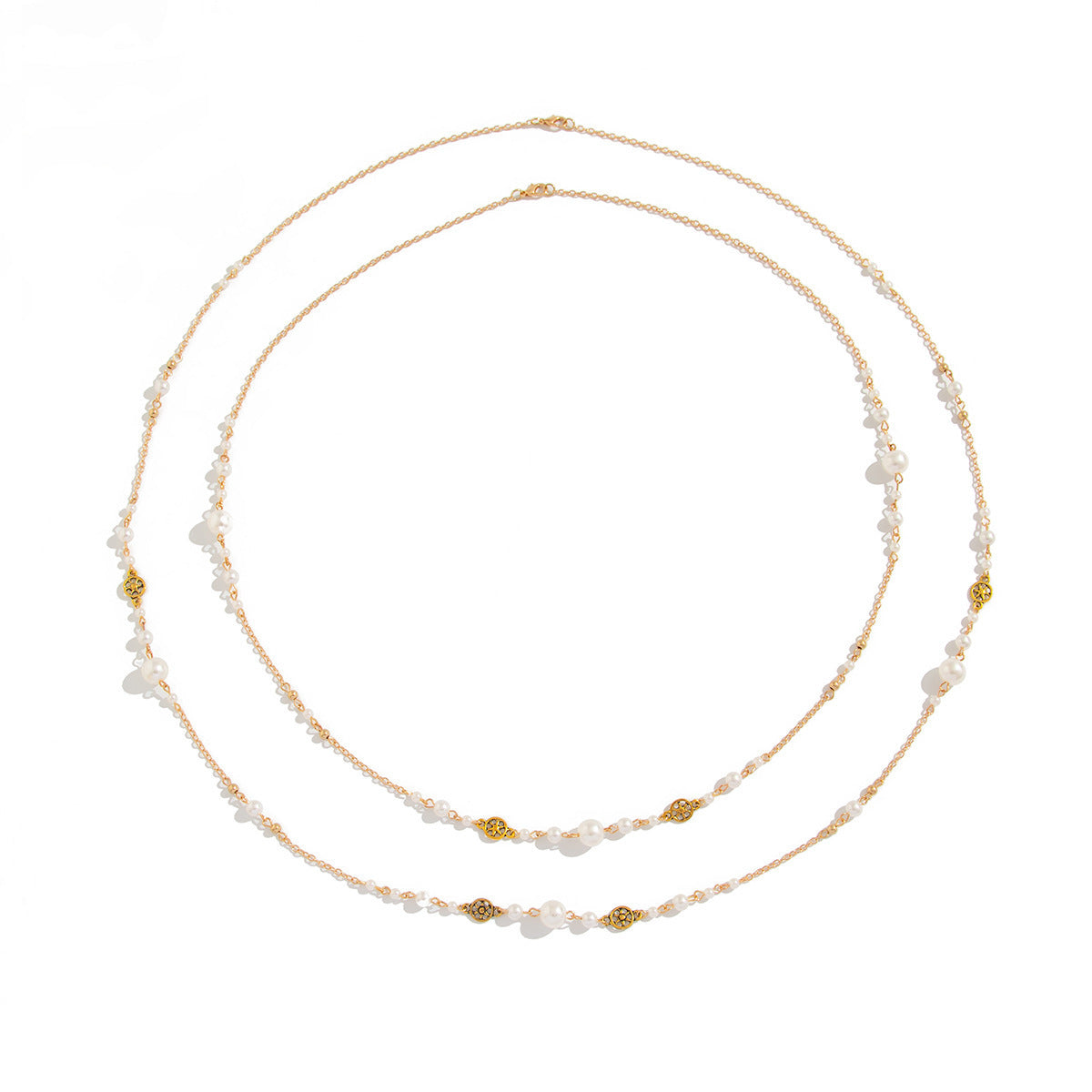 Wholesale Retro Ethnic Style Layered Imitation Pearl Long Necklace With Gold Tone Star Pendant Jewelry Accessory For Gift And Boutique Resale