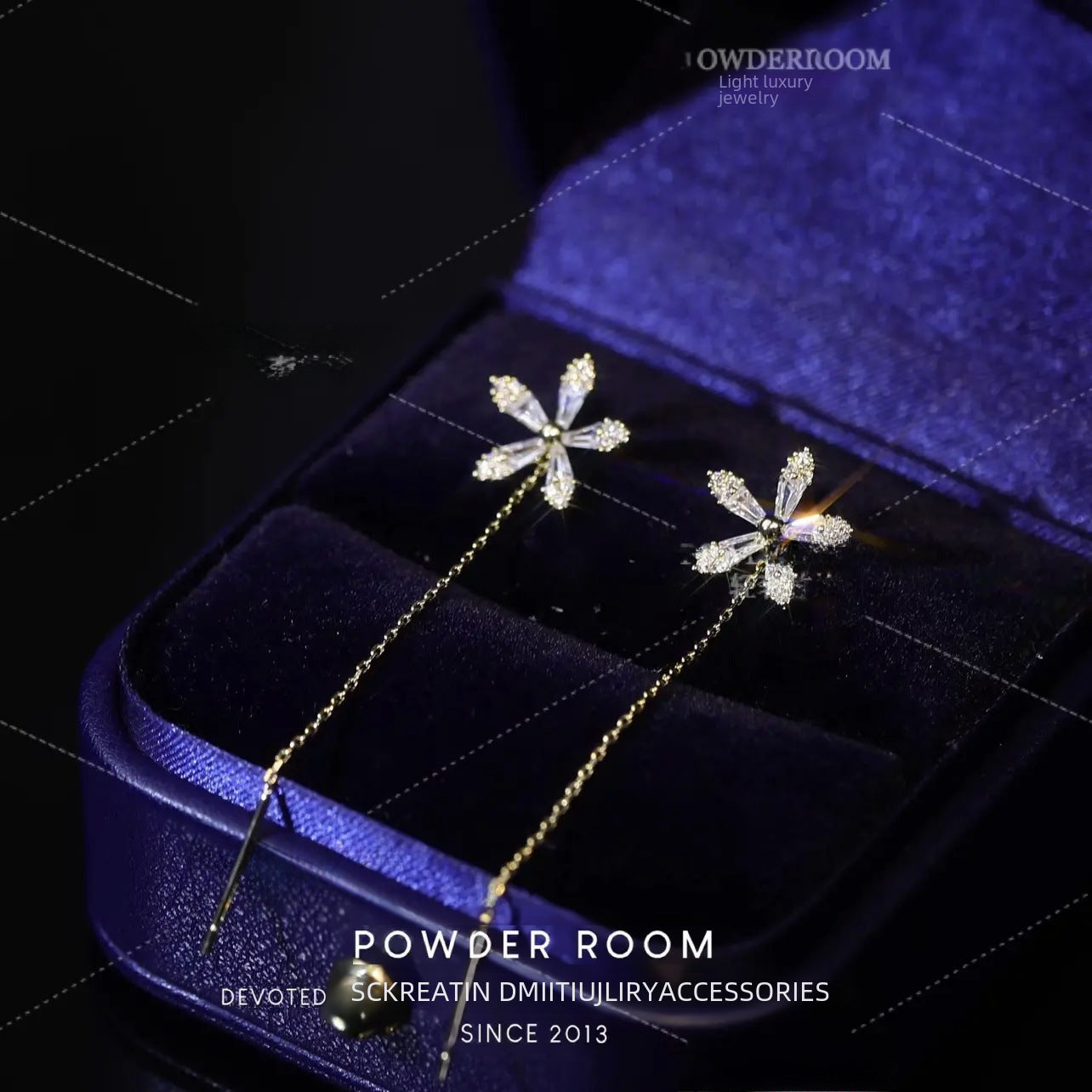 Wholesale Light luxury tassel flower earrings