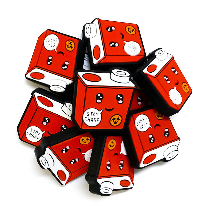 Wholesale 10pcs Fuel Tank Silicone Cartoon Focal Beads ACC-BDS-WDX257