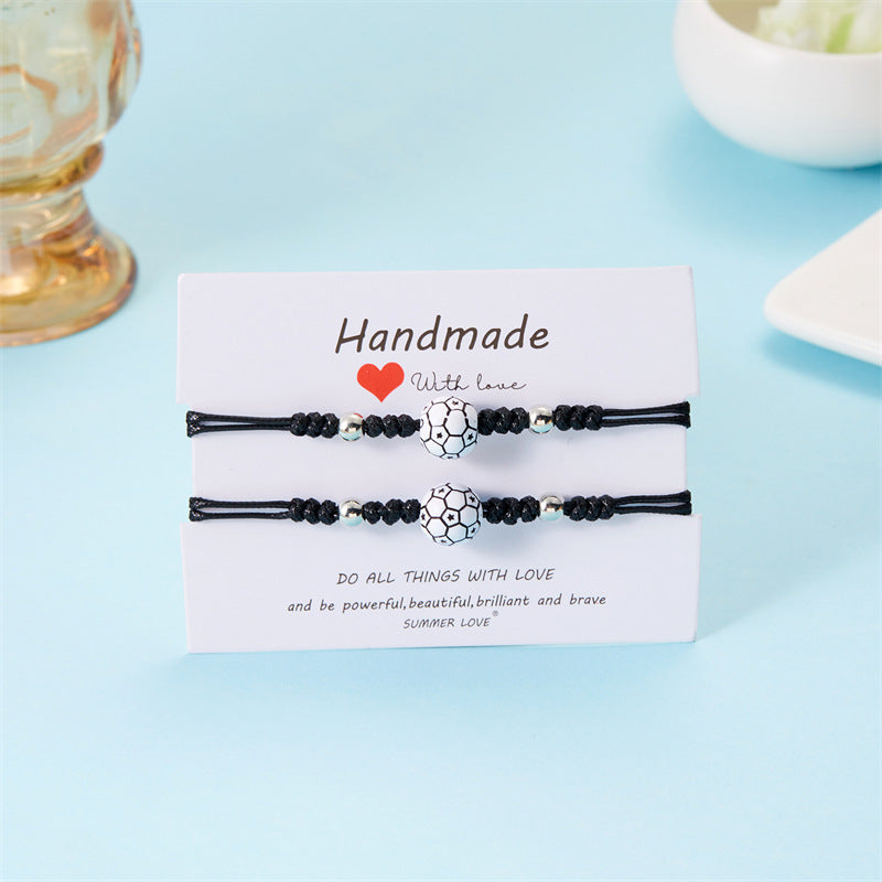 Wholesale ball bead bracelet creative versatile volleyball tennis hand-woven adjustable bracelet