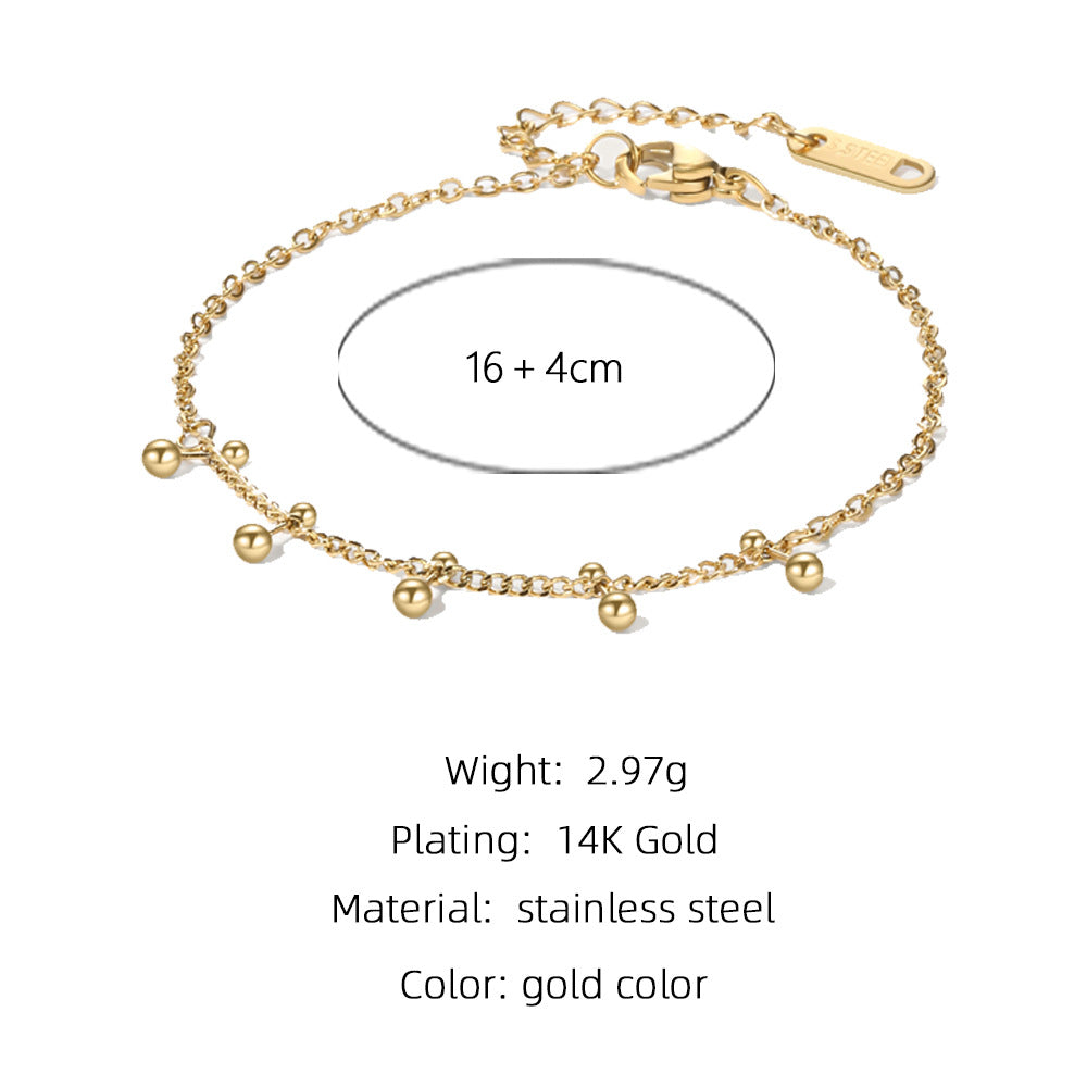 Wholesale French Retro Natural Stone Stainless Steel Beaded Stacking Bracelet Women S Everyday Jewelry Accessory For Boutique Resale