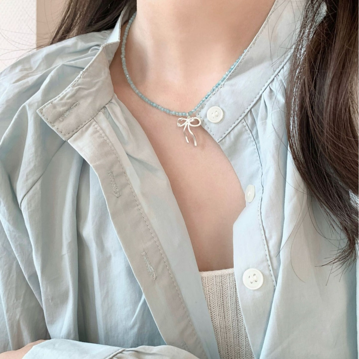 Wholesale  Bow Crystal Beaded Necklace