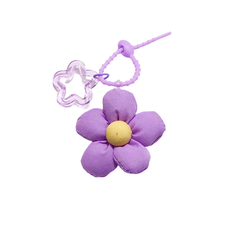 Wholesale Cartoon Fabric Flower Bag Charm Trendy Decorative Accessory for Bags and Phones