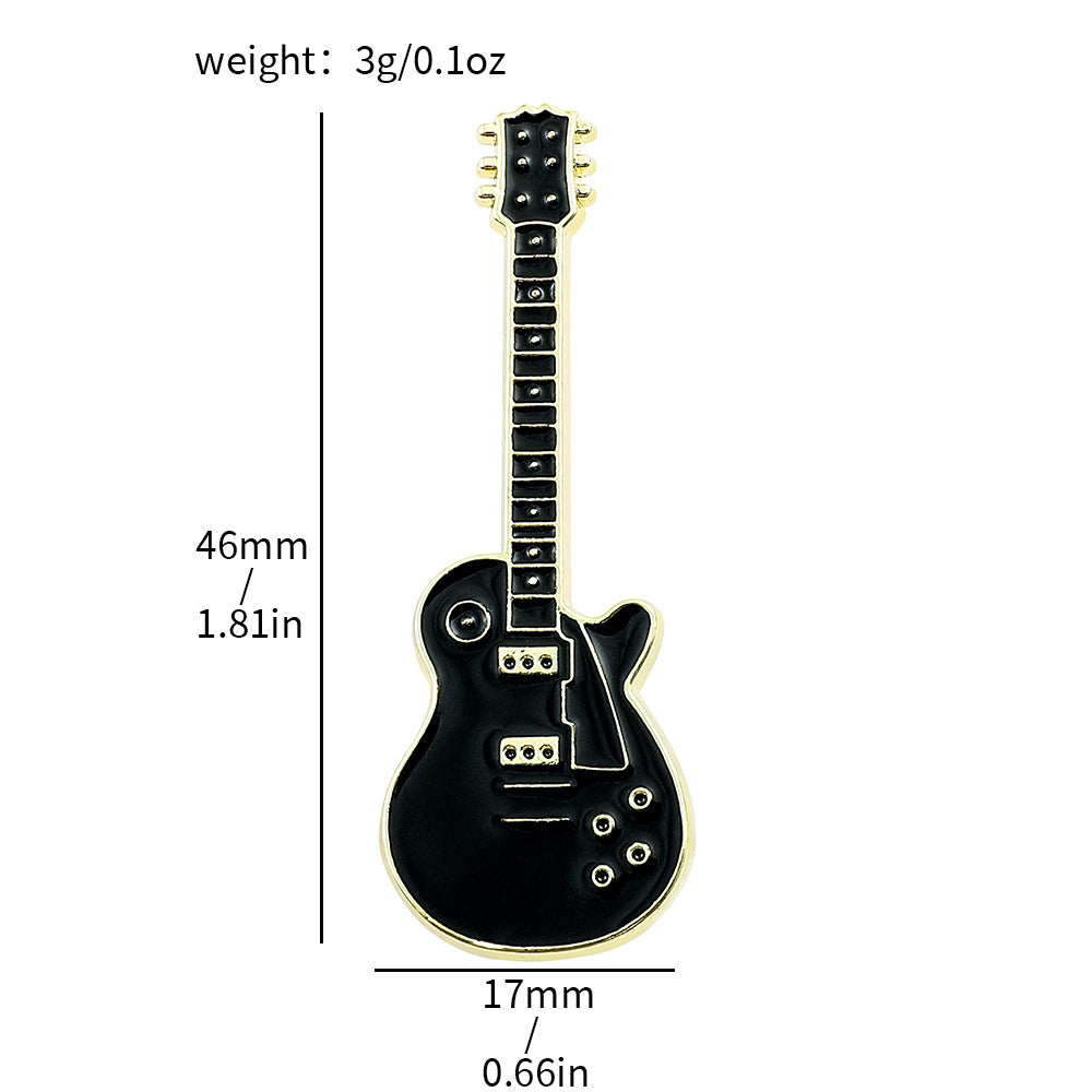 Wholesale Alloy Electroplated Retro Electric Guitar Brooch Pin Music Fashion Accessory For Gift