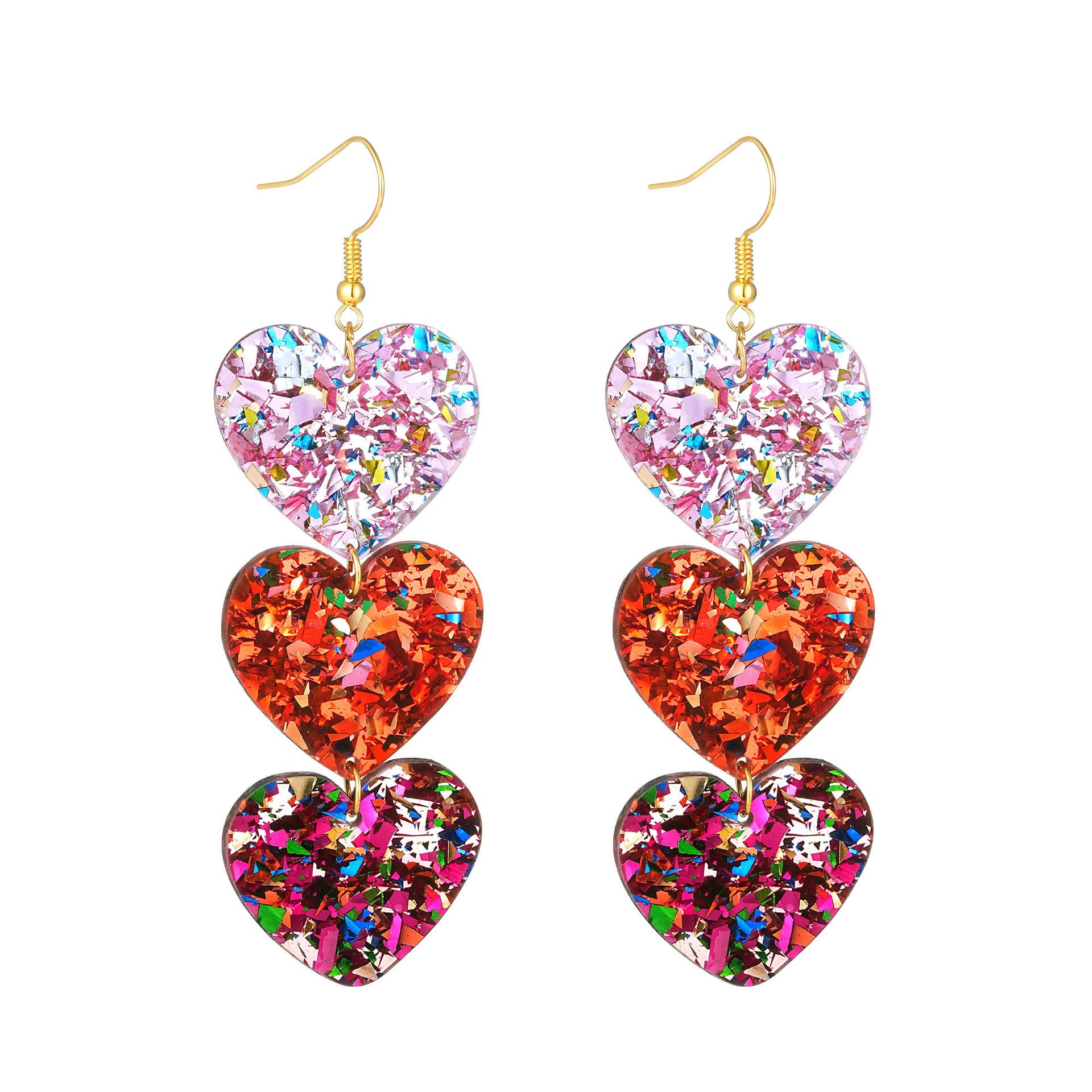 Wholesale  acrylic earrings Valentine's Day love stitching earrings