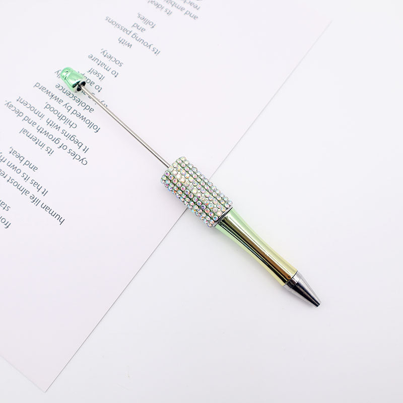 Wholesale Beadable Pens Colorful Rhinestone Beaded Pen AB Color Diamond Gradient UV Plating Pen ACC-PN-CY006