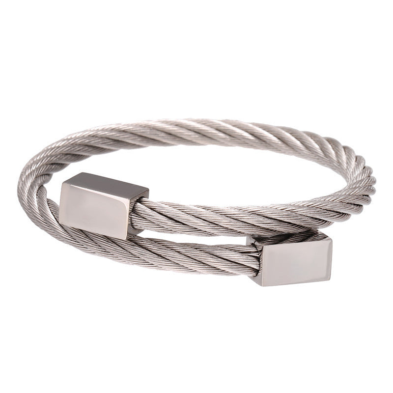 Wholesale stainless steel winding geometric bracelet