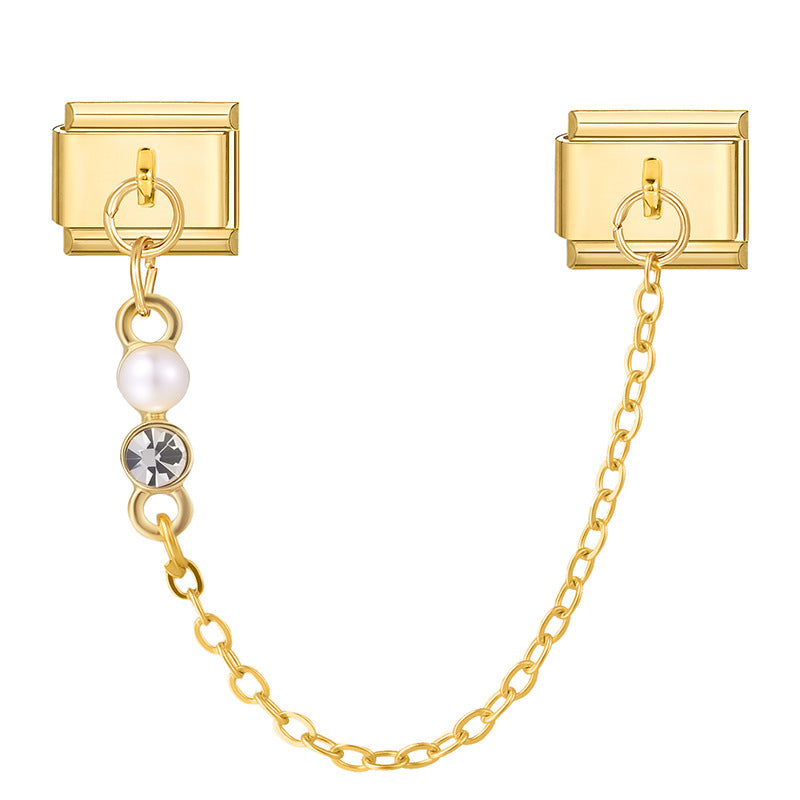 Wholesale 9mm Italian Charm Starter Bracelets DIY Double Hanger Stainless Steel Composable Bracelet