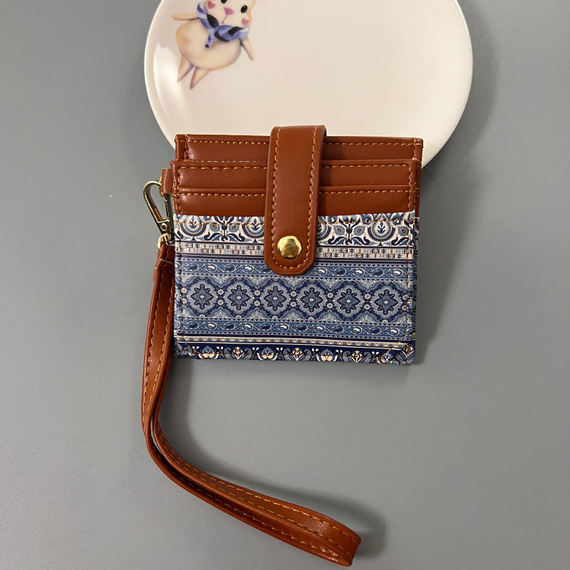 Wholesale Chic Ethnic Style Card Holder Compact Ultra-Thin Multiple Slots Boutique Resale Accessory