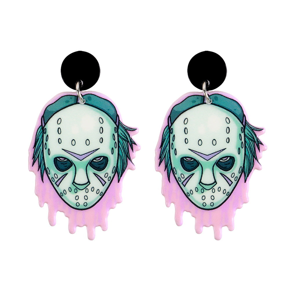 Wholesale Halloween Horror Evil Head Acrylic  Earrings