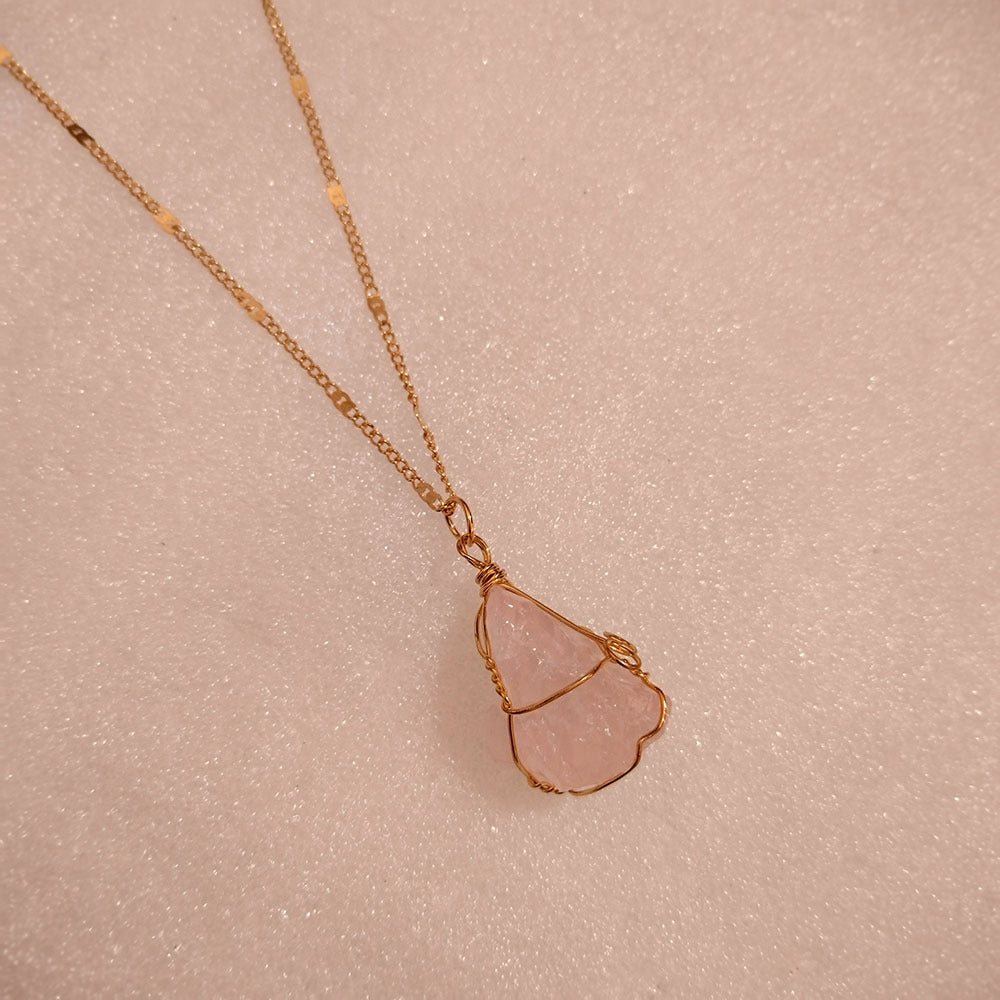 Wholesale Irregular Natural Stone Titanium Steel Necklaces ACC-NE-RongYan005