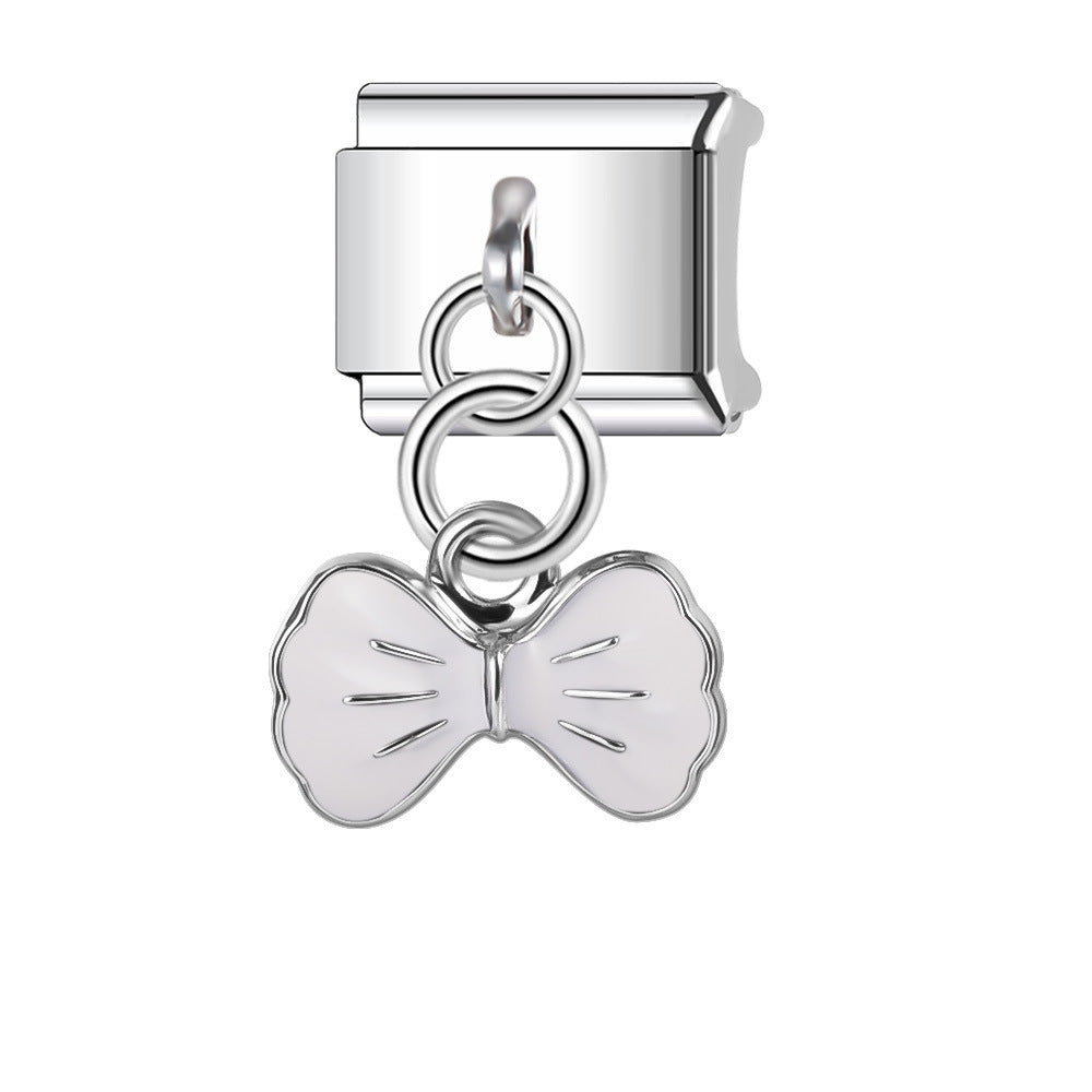 Wholesale Italian Charm Bracelet 9mm DIY Splicing Butterfly Pendant Stainless Steel Composable Bracelet