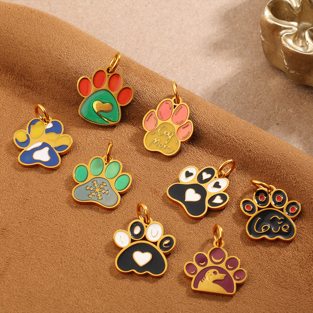 Wholesale Cute Cartoon Dog Paw Print Pendant Charms