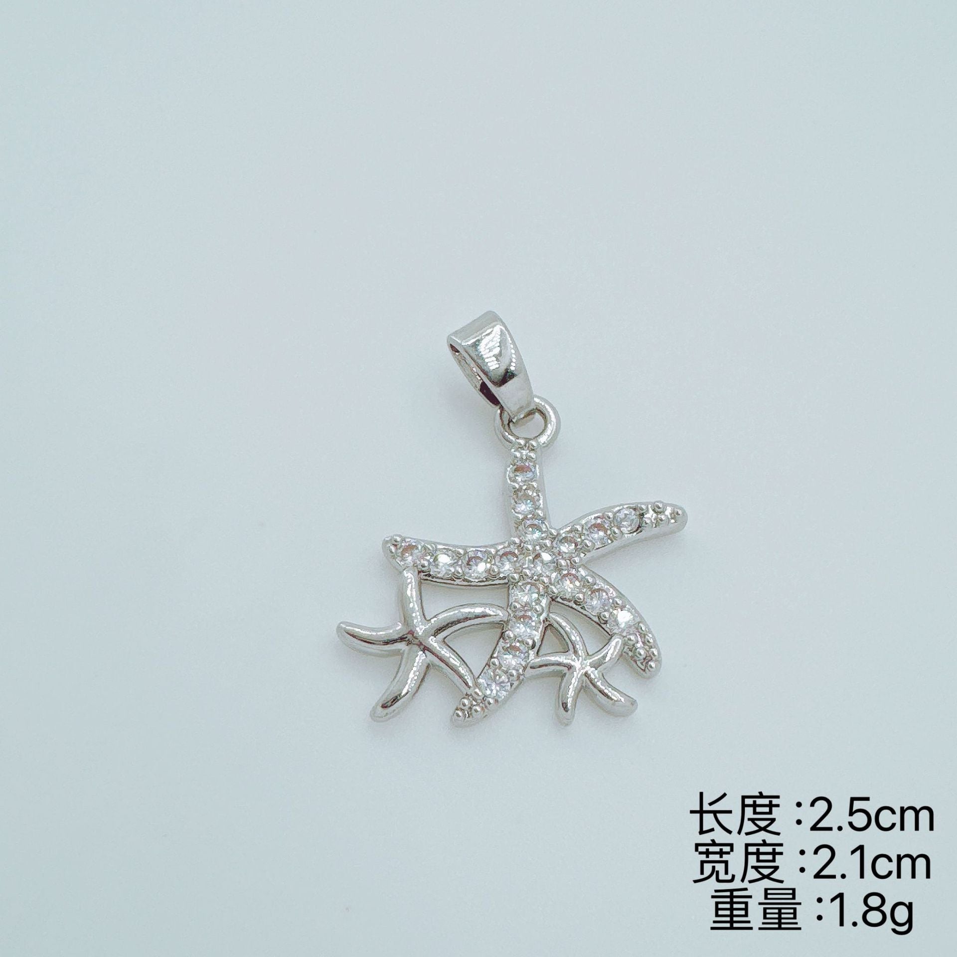 Wholesale Gold Plated Copper Starfish Zircon Necklace Trendy Fashion Accessory
