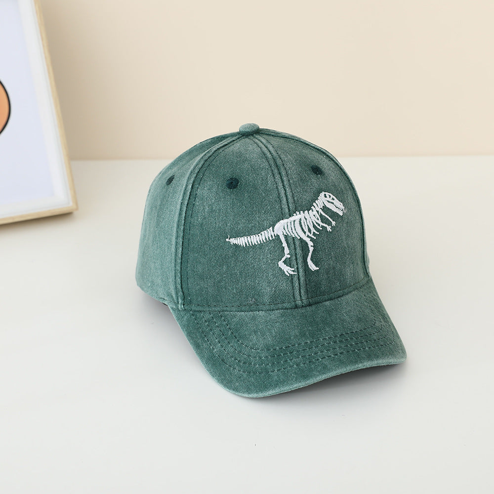 Wholesale dinosaur skull washed peaked cap children's baseball cap