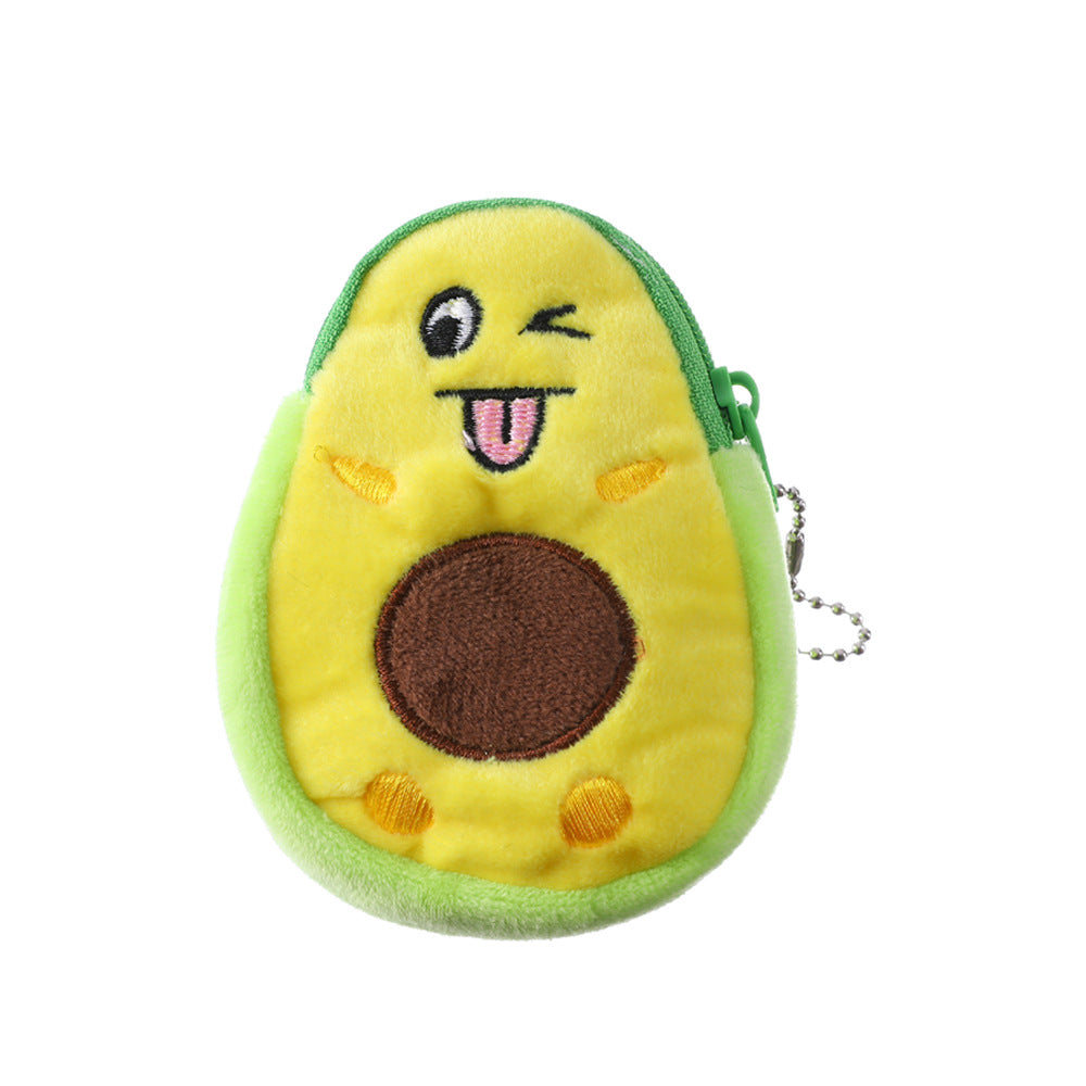 Wholesale Avocado Small Cartoon Coin Purse Children Cute Plush Schoolbag Pendant Wallet ACC-WT-SuManshu003