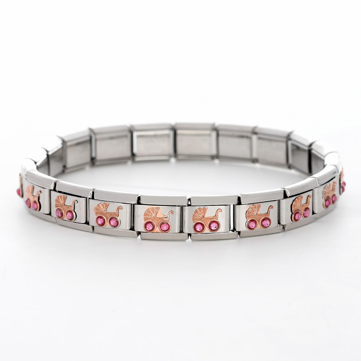 Wholesale 10pcs Italian Charm Bracelet 9mm DIY Splicing Removable Oil Drop Cartoon Stainless Steel Composable Bracelet