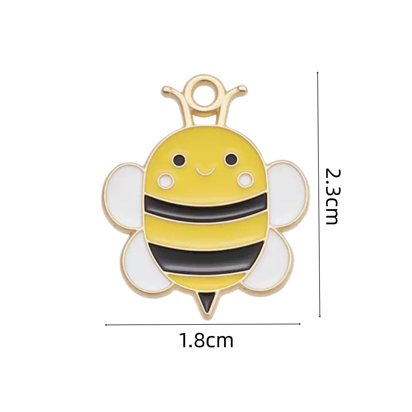 Wholesale 10pcs/pack  Alloy Oil Dripping Cartoon Bee Animal DIY Earrings Keychain Pendant Jewelry Accessories Bag Pendant