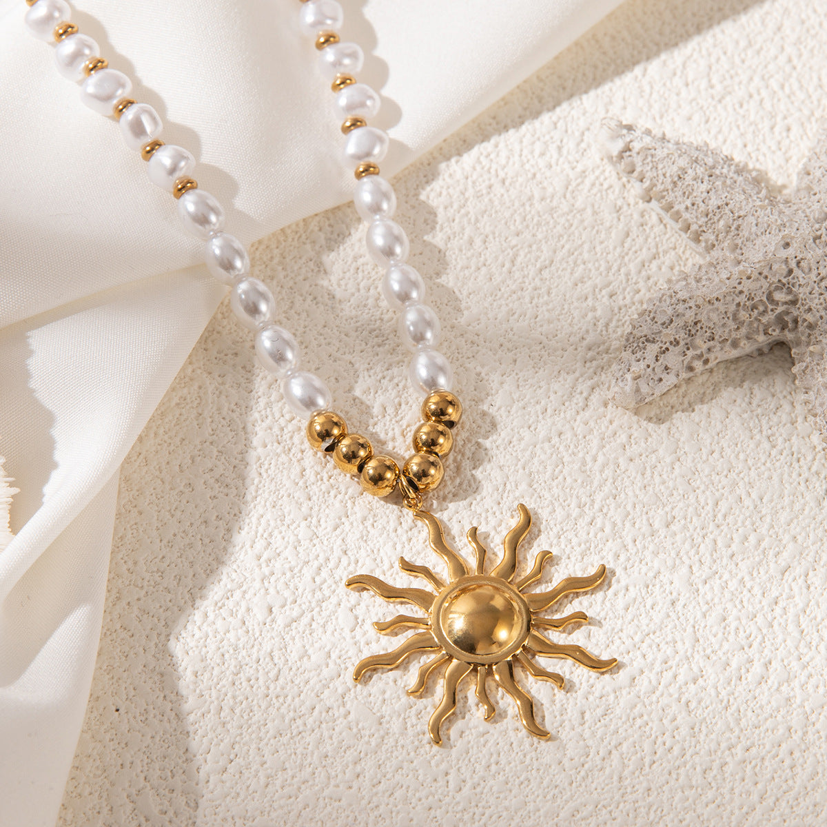 Wholesale Stainless Steel 18K Gold Waterproof Beach Necklace