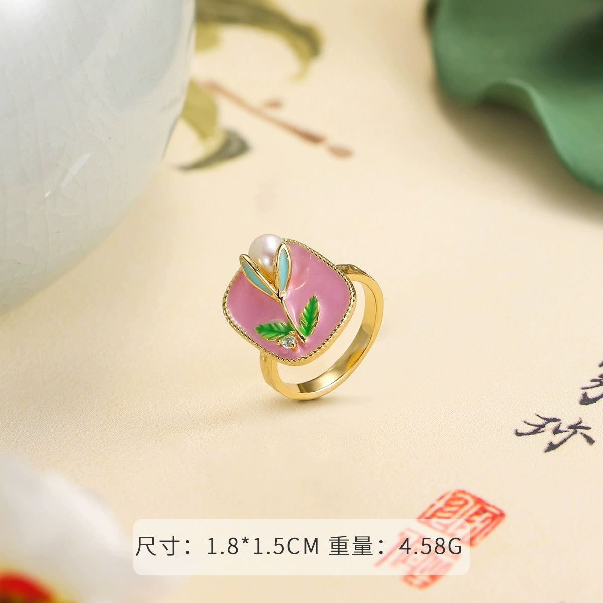 Wholesale  Oil Painting Vintage Ring  Oil Drop Opening Ring Adjustable Ring