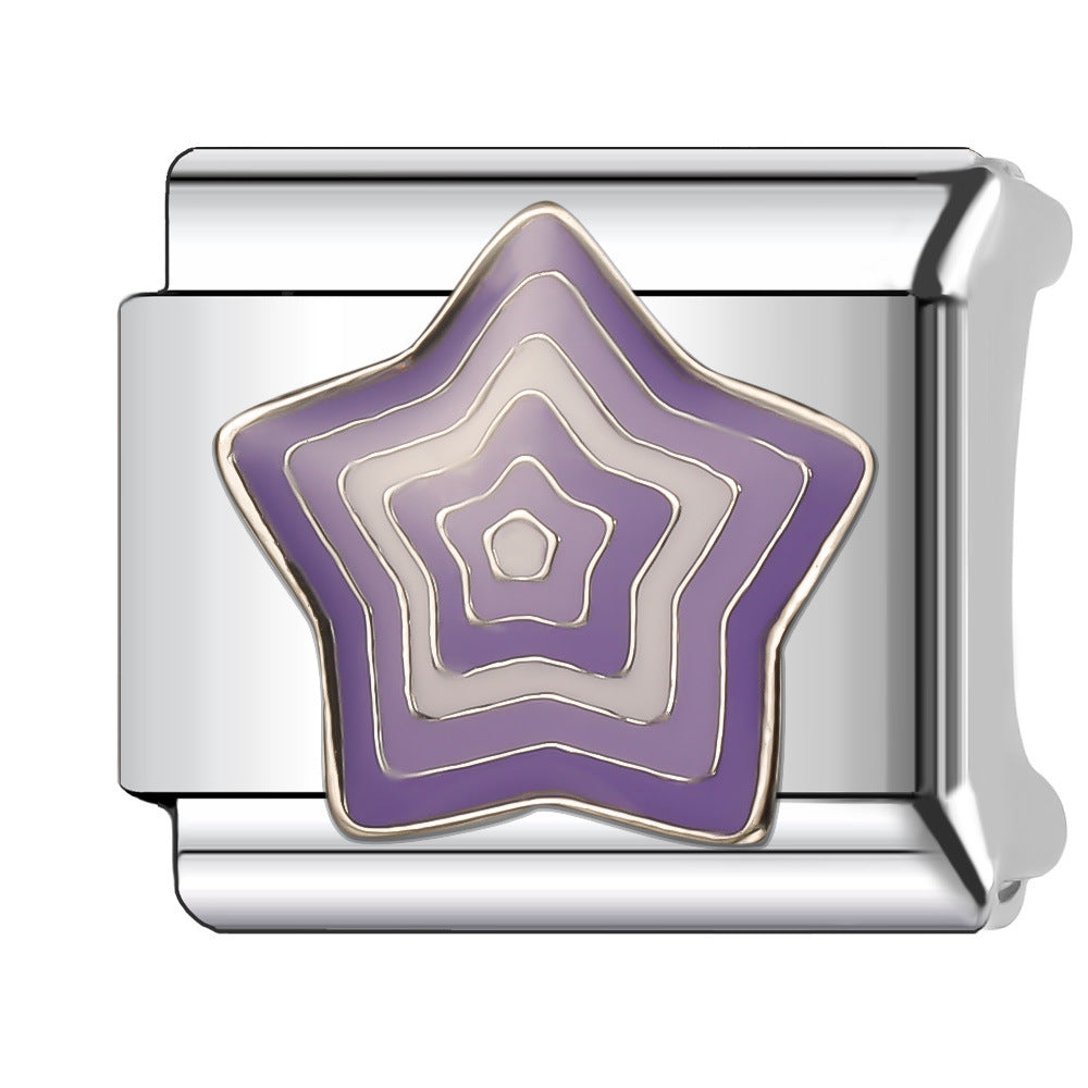 Wholesale Italian Charm Bracelet 9mm DIY Splicing Sun and Star Series Stainless Steel Composable Bracelet