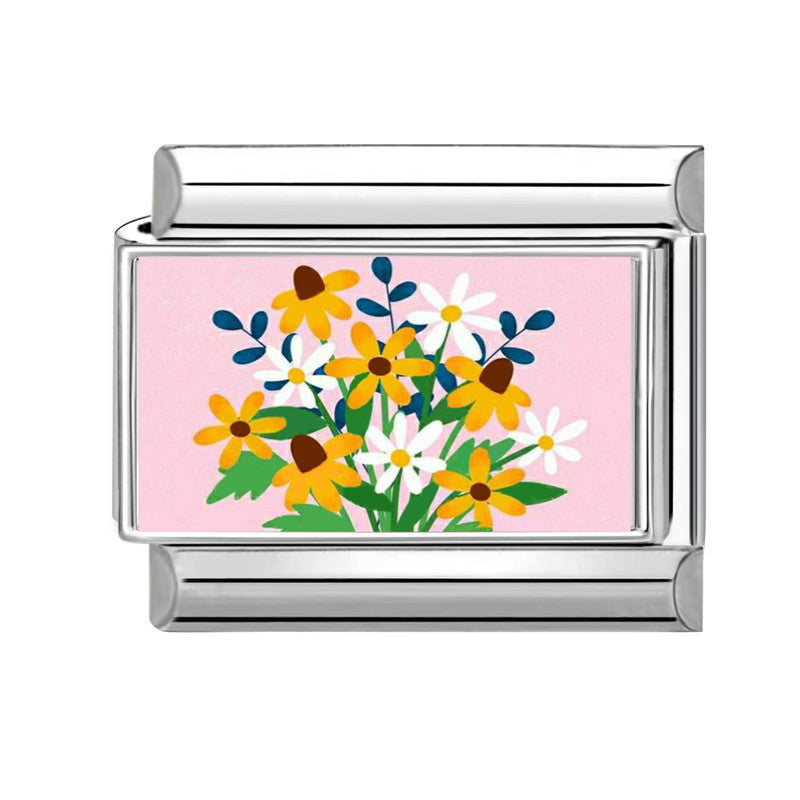 Wholesale 9mm Italian Charm Starter Bracelets DIY square Single Section Creative Stainless Steel Composable Bracelet