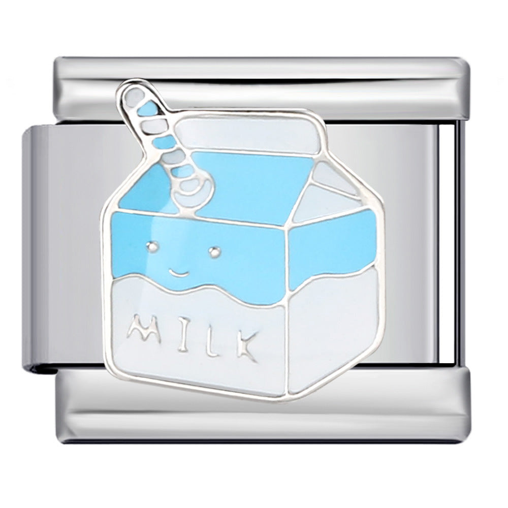 Wholesale Italian Charm Bracelet 9mm DIY Splicing Removable Cartoon Food Element Stainless Steel Composable Bracelet