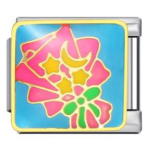 Wholesale Italian Charm Bracelet  flower pattern strap Stainless Steel Composable Bracelet