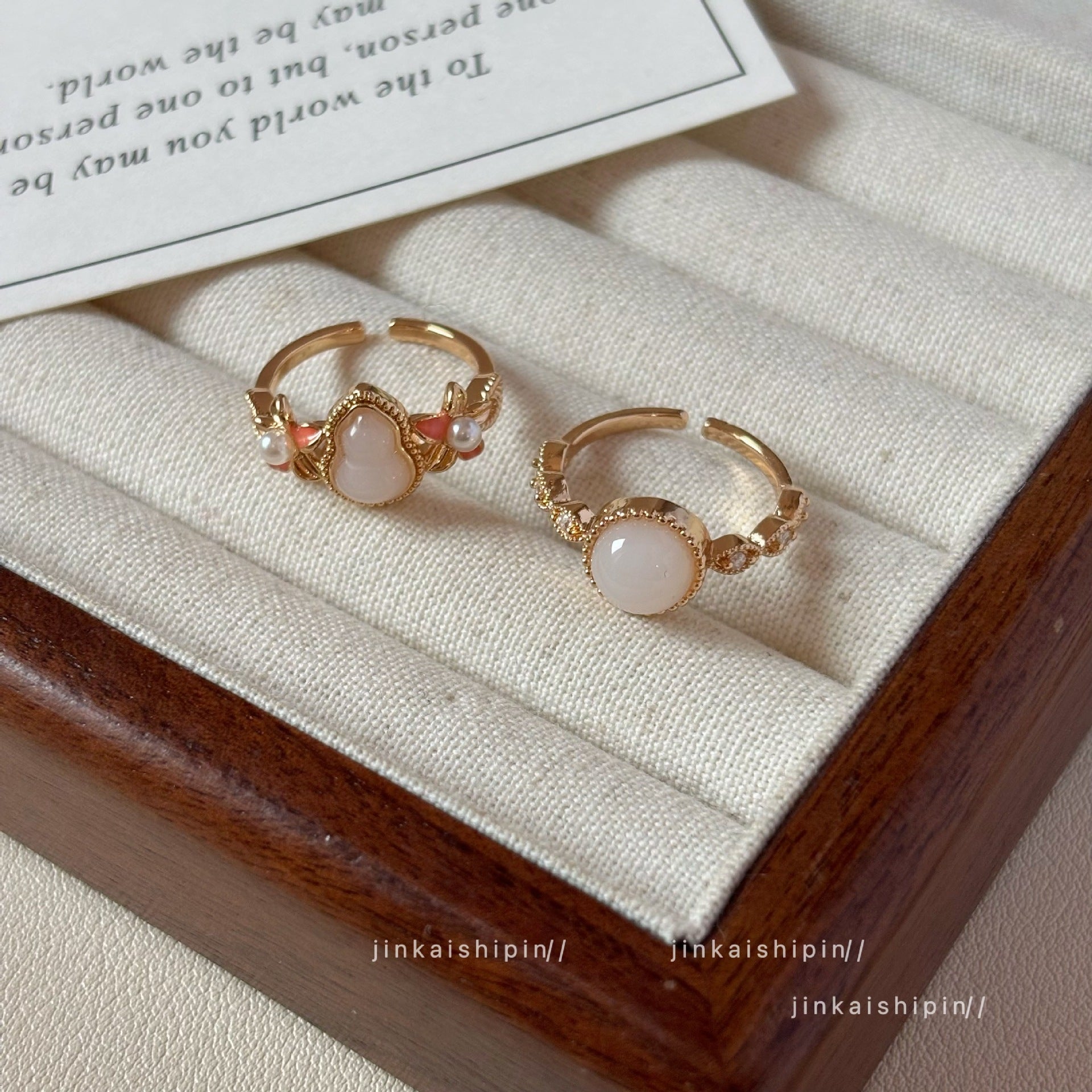 Wholesale Super Immortal Gentle All-match Golden Butterfly Flower Ring