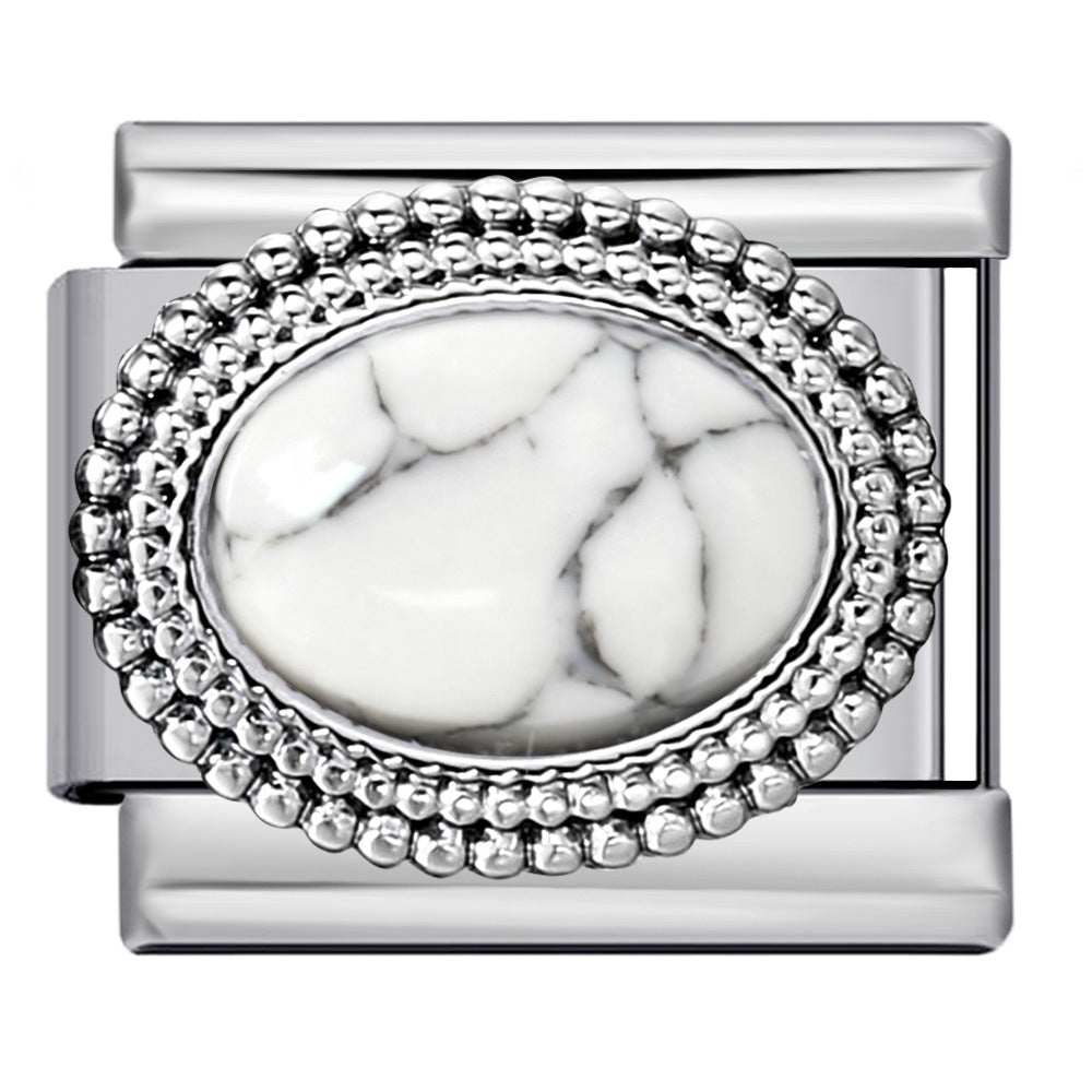 Wholesale Italian Charm Bracelet 9mm DIY  Oval Colored  Creative Stainless Steel Composable Bracelet