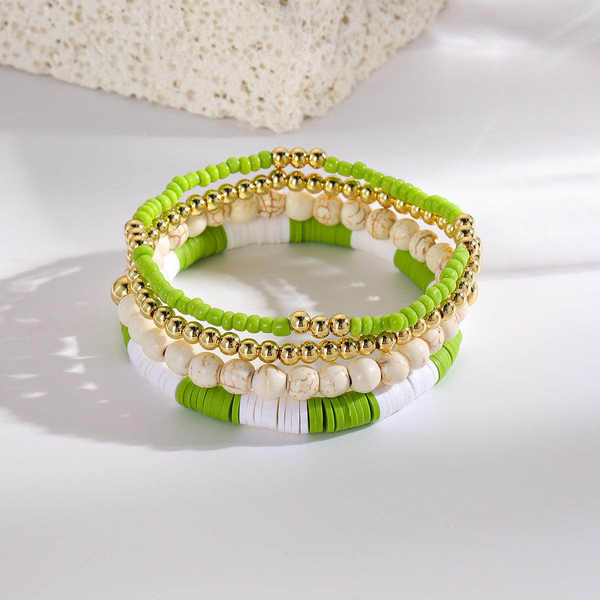 Wholesale  Bohemian Letter Beaded Suit Soft Ceramic Bracelet