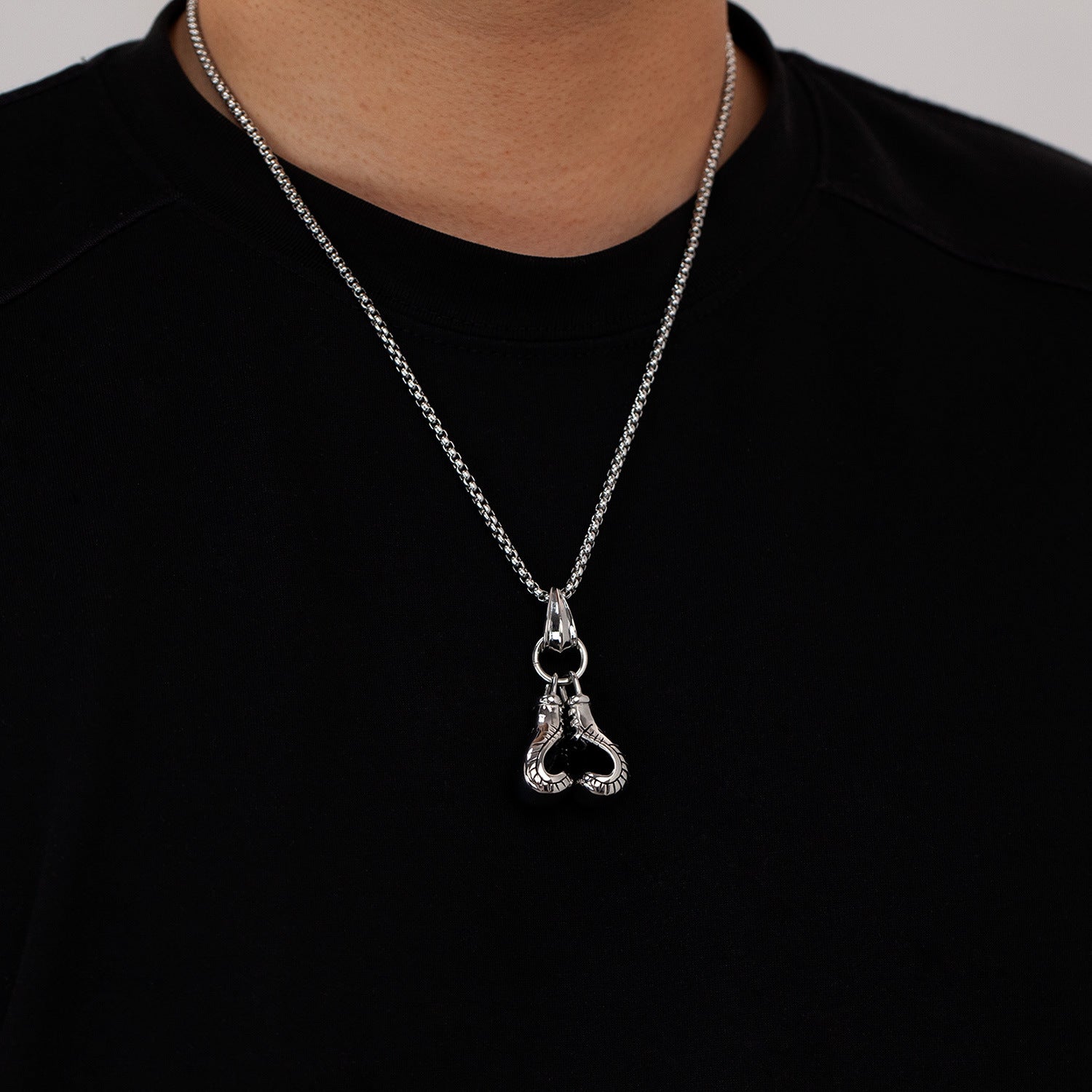 Wholesale Punk Style Fist Titanium Steel Necklace