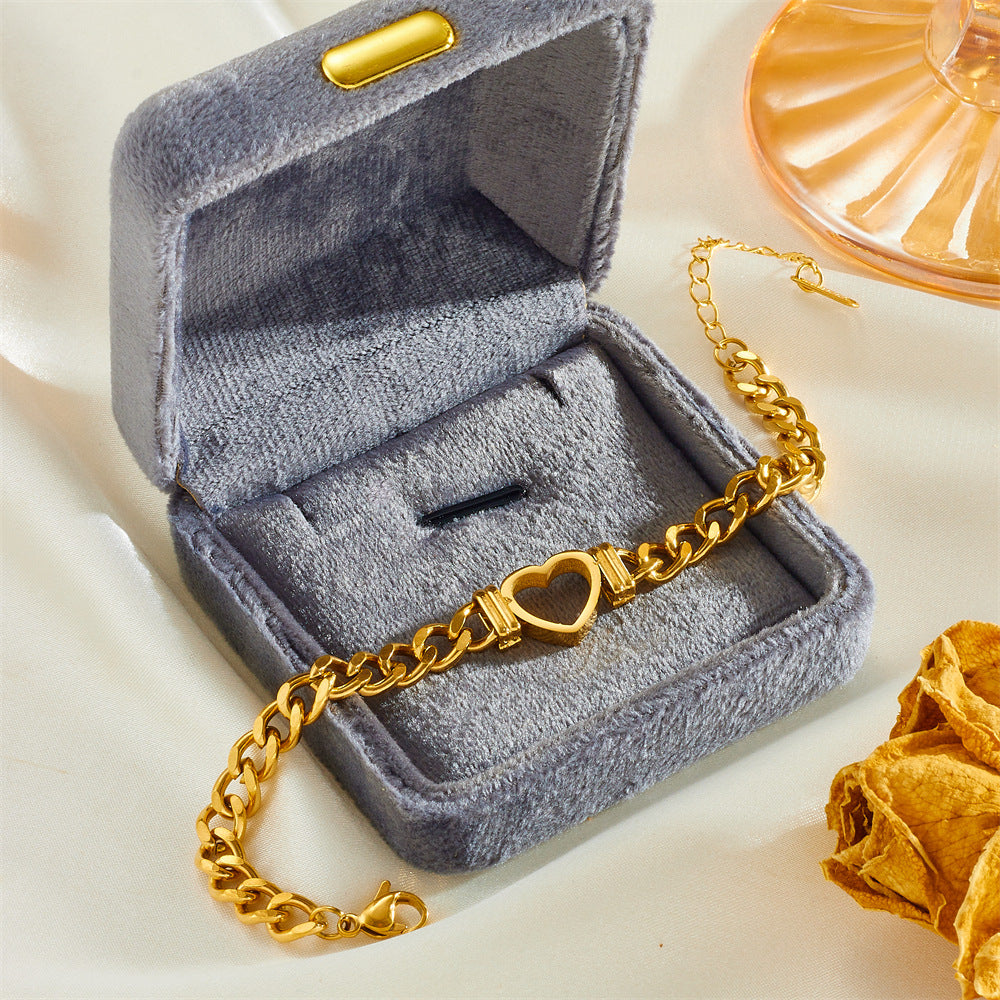 Wholesale Titanium Steel Heart Valentine's Day Bracelet