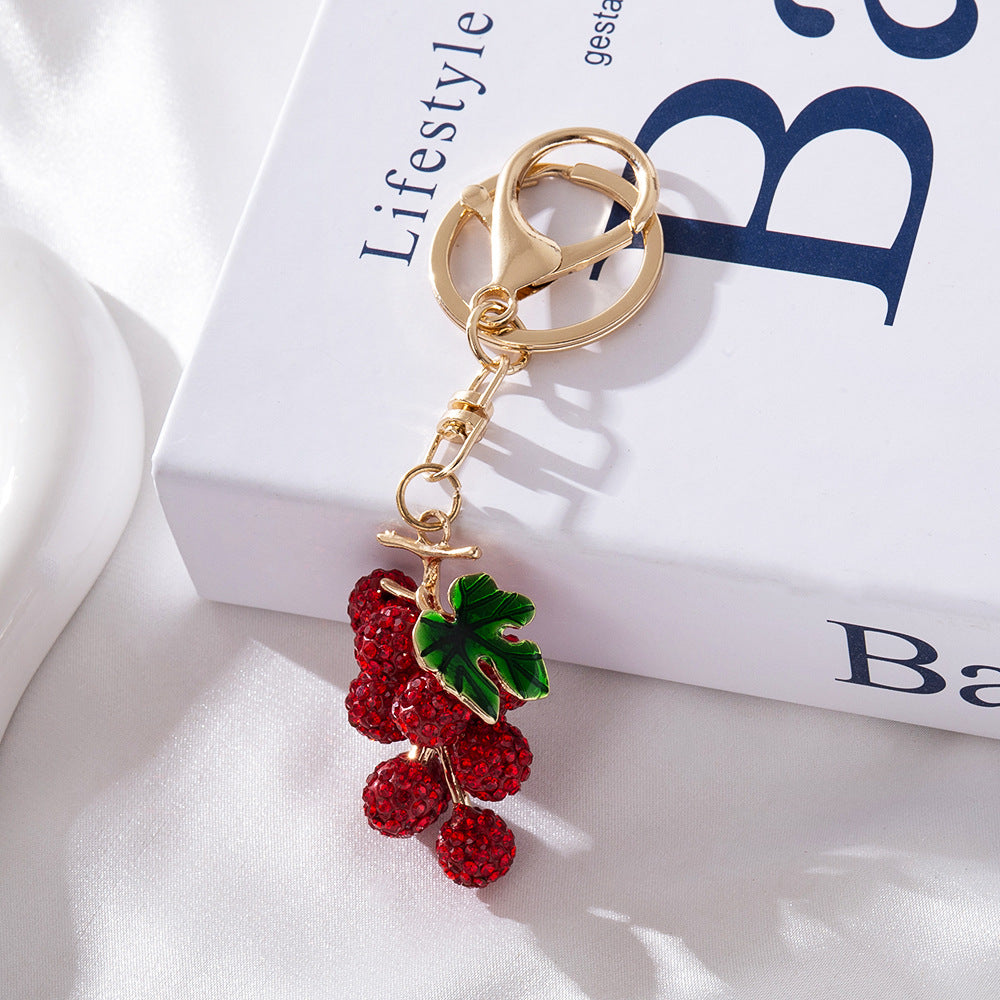 Wholesale Stylish Grape Shaped Clay Keychain Cute Car Key Bag Charm Fashion Accessory