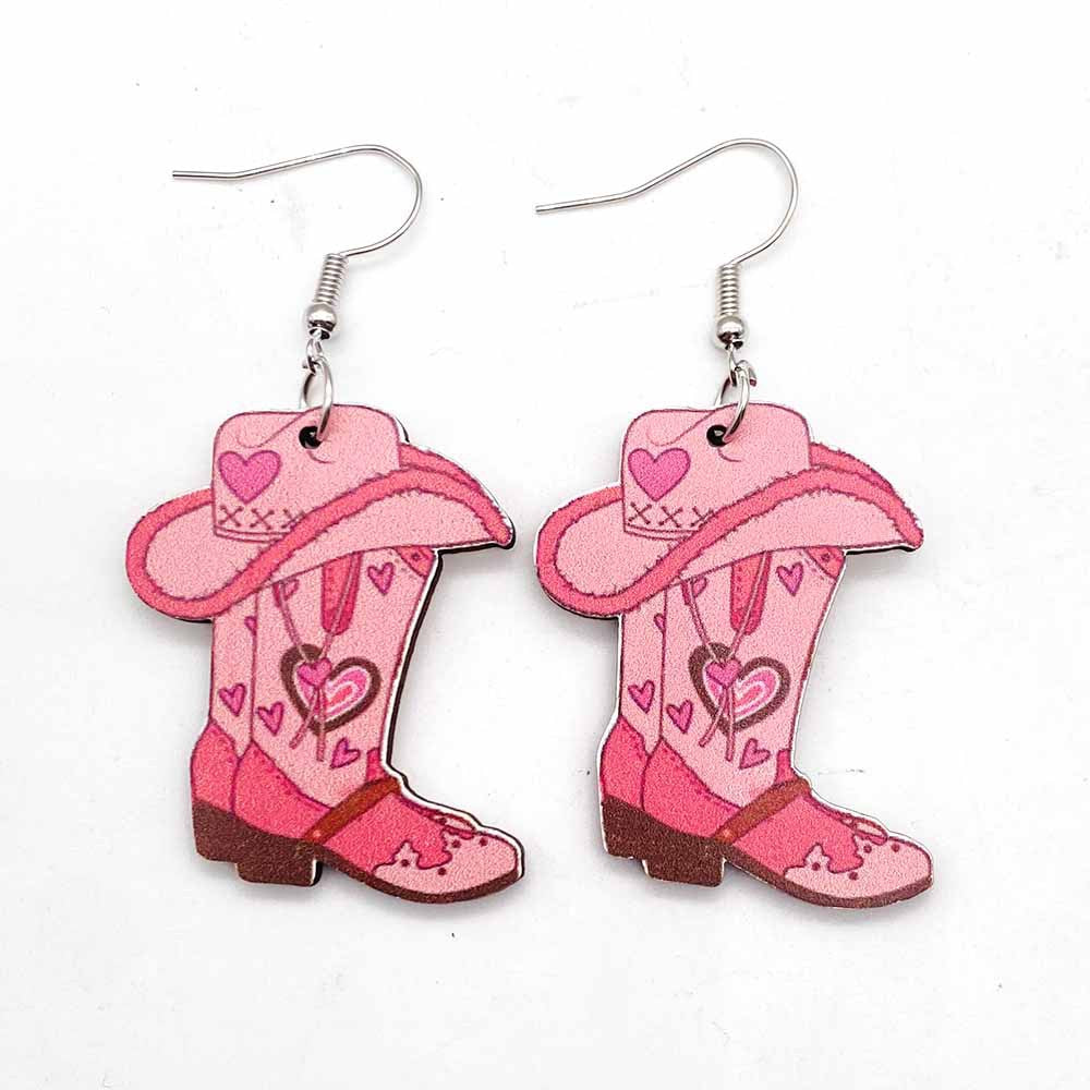 Wholesale Valentine's Day  Creative Leopard Love Coffee Cup Acrylic Earrings