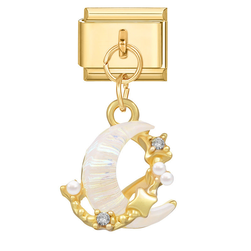 Wholesale Italian Charm Bracelet 9mm DIY Splicing Removable Stainless Steel Gold Base Pendant Composable Bracelet