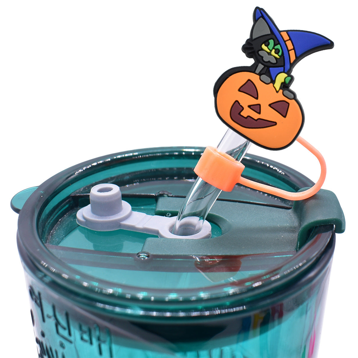 Wholesale Random 100pcs Halloween 10mm PVC Soft Straw Tube Cap ACC-SCR-RYY092