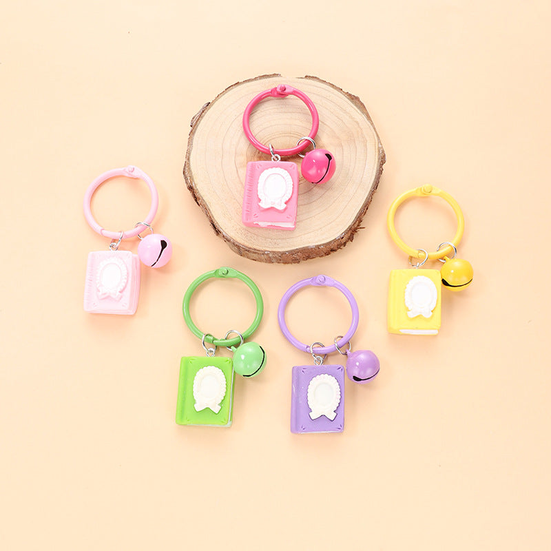 Wholesale Book Bell Keychain Cute Cartoon Hanger Resin Accessories ACC-KC-HuiMei002