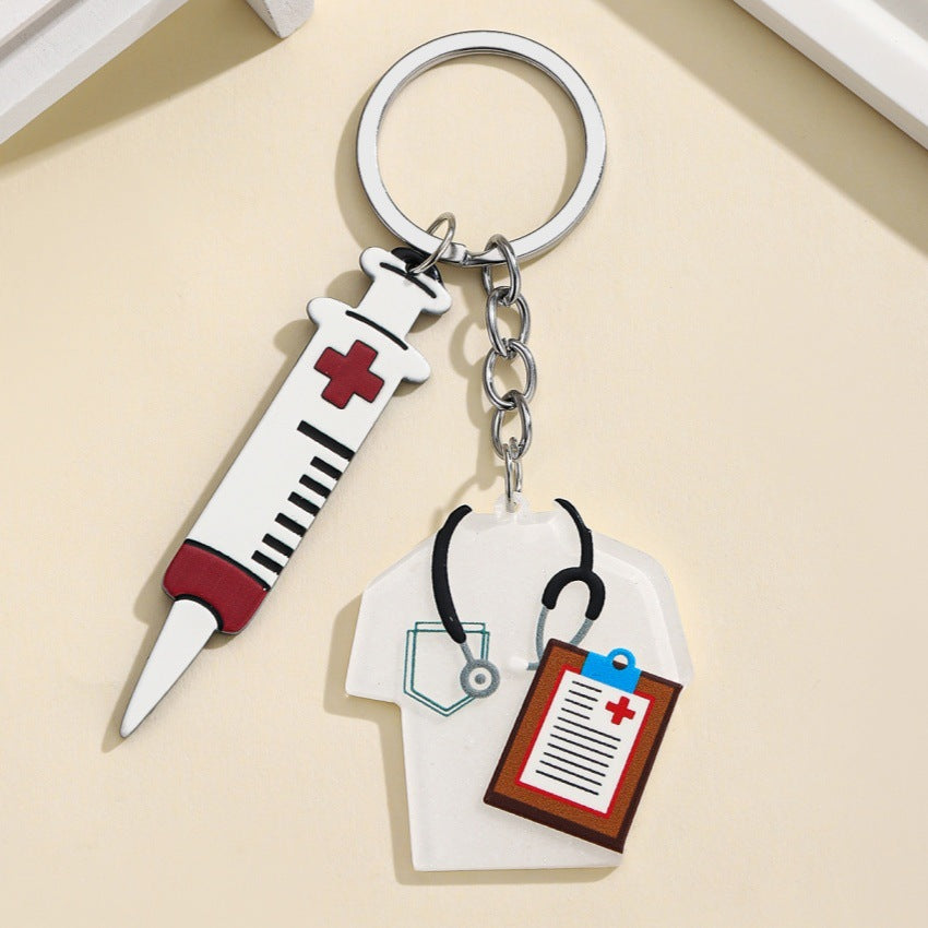 Wholesale  Acrylic Nurses Suit Needle Keychain