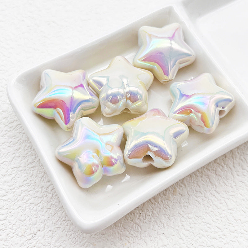 Wholesale Fart Five Pointed Star UV Plated Acrylic Beads ACC-BDS-DYL005