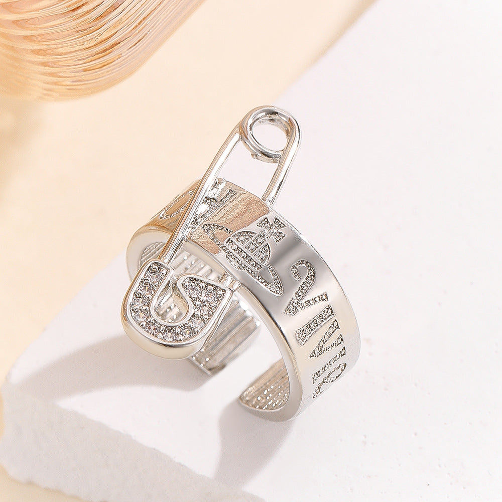 Wholesale Copper Zircon Saturn Ring Light Luxury Silver Electroplated Trendy Fashion Jewelry Accessory For Gift And Boutique Resale