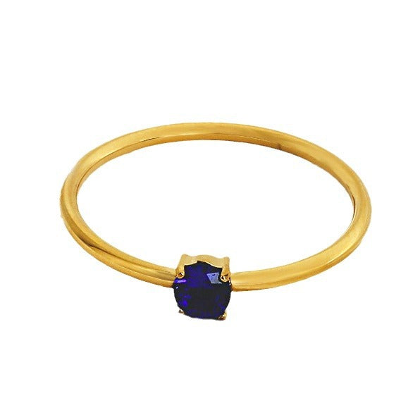 Wholesale 2PCS Titanium steel colored zircon ring