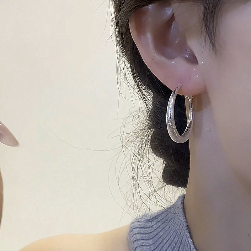 Wholesale Frosted Circle Luxury Alloy Earrings