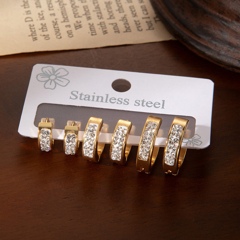 Wholesale Stylish Titanium Steel Love Earrings Set Fashion Jewelry for Party Wear