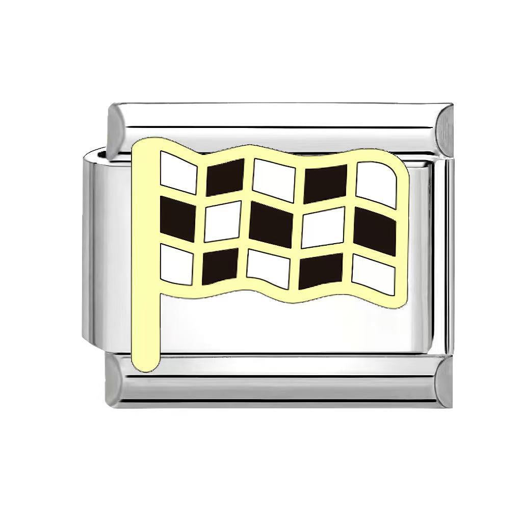 Wholesale Italian Charm Bracelet 9mm DIY Football Sports Series  Creative Stainless Steel Composable Bracelet