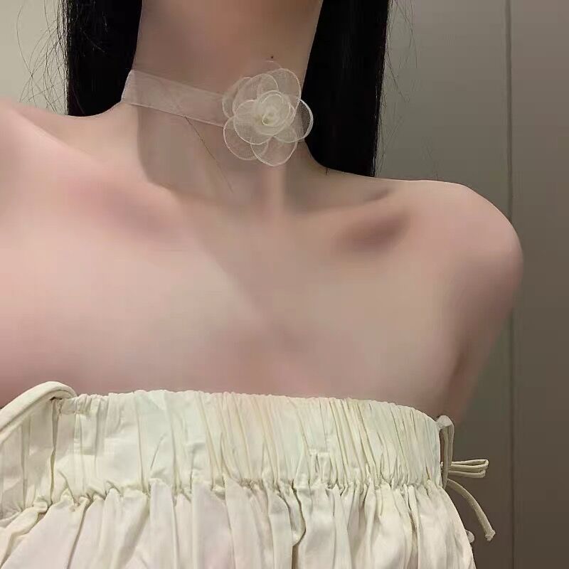 Wholesale Camellia Necklace Rope Women's Collarbone Chain Necklaces