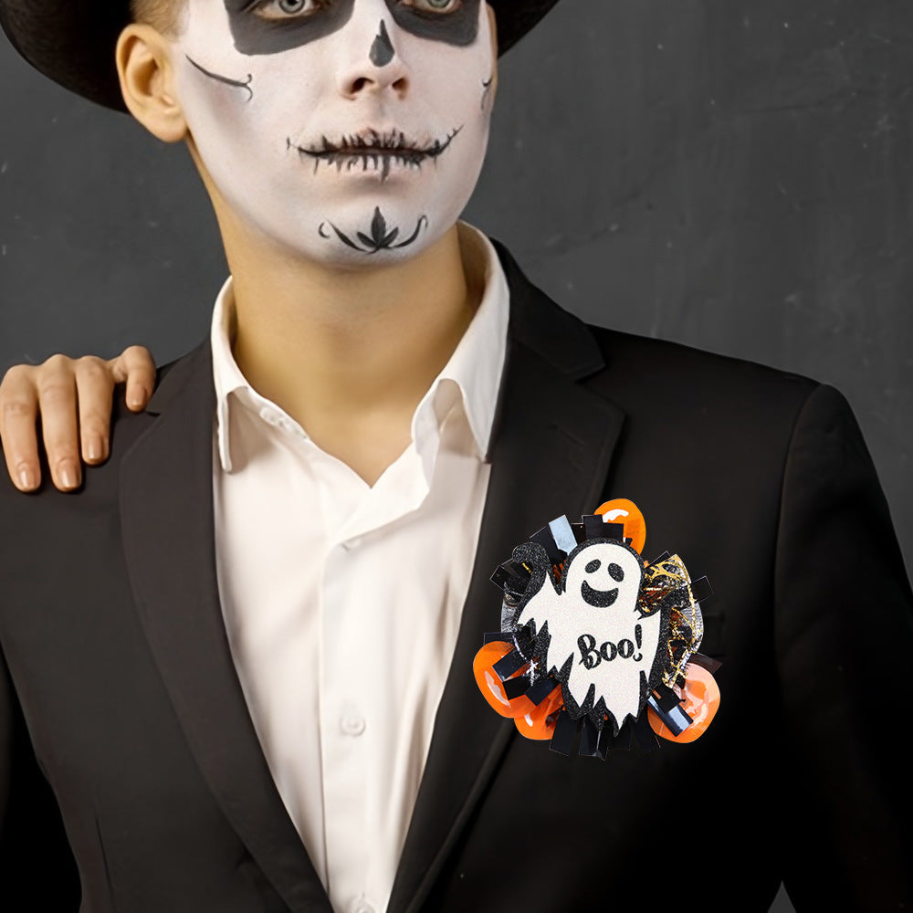 Wholesale Halloween Ghost Skull Glitter Badge Reels Keychains ACC-KC-ZhouHao001